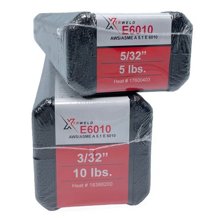 XTRWELD E6010 3/16 x 10Lb. Box priced per pound Vac Pack, AWS A5.1, CTD E Flux Red SE6010187-10
